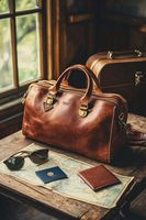 Sacs de sport de luxe élégants et de qualité supérieure en cuir véritable marron avec une grande capacité de rangement pour hommes et femmes