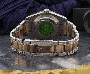 Reloj Hip Hop de Lujo con Incrustaciones de Moissanita en Dos Tonos y Esfera con Diamantes VVS - Product Image 4