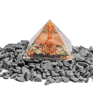 Pirámides de protección Emf multiturmalina, estilo Feng Shui tallado, cristales de piedra Natural, proveedor de productos curativos de ágata - Product Image 1