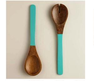 Juego de herramientas de ensalada de madera de Neem hechas a mano de 3 utensilios de cocina únicos-Espátulas de madera y juego de servidores - Product Image 5