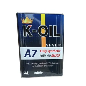 K-Oil A7 motor oil 100% fully synthetic 10W40 SN/CF high performance engine oil cheap price for gasoline engines from Korea