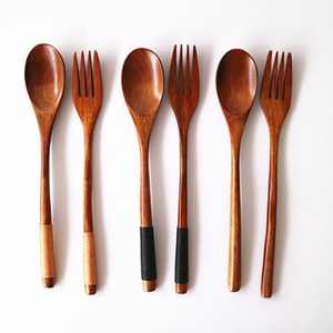 Juego de Utensilios de Cocina de Madera de Mango Natural para el Hogar, Utensilios de Cocina Duraderos y Ecológicos con Mango Largo, Utensilios de Madera para Fiestas - Product Image 3