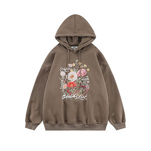 Sudadera de algodón con capucha para hombre, prenda deportiva masculina de estilo Harajuku con estampado Floral, jersey de chándal con estampado Retro de flores, estilo Casual, 2022 - Product Image 5