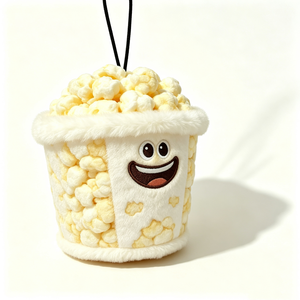 Bolsa de Peluche Personalizada con Forma de Cubo de Palomitas, Monedero de Peluche con Forma de Cubo de Palomitas, Bolsa de Peluche con Cremallera con Temática de Cine y Snacks - Product Image 2