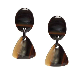 Pendientes de cuerno de búfalo individuales o a granel con joyería de moda de latón para mujer, mezcla étnica y contemporánea de glowin fashion - Product Image 4