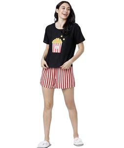 คุณภาพสูงผู้หญิงชุดสั้นโลโก้ที่กําหนดเองฤดูร้อนผู้หญิงเสื้อยืดชุดสั้น 2 ชิ้นผ้าฝ้าย Jersey เสื้อยืดสําหรับขาย - Product Image 1