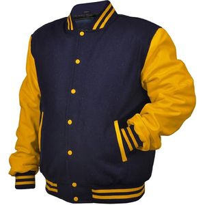 Blouson universitaire de baseball en gros pour hommes, personnalisable en usine, unisexe, en cuir peigné, couleurs personnalisées, logo, service OEM, hiver, lettres brodées - Product Image 3