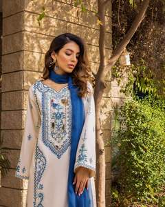 เสื้อเชิ้ตผ้าไหม pakistani shalwar kameez ใหม่แฟนซียาวสำหรับผู้หญิงพร้อมสวมใส่สำหรับ Eid หรืองานแต่งงาน - Product Image 6