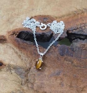 Colgante de plata estilo bohemio hecho a mano, joyería de plata de ley 925, piedra preciosa de ojo de tigre, colgante de tendencia, joyería para regalo de mujer - Product Image 3