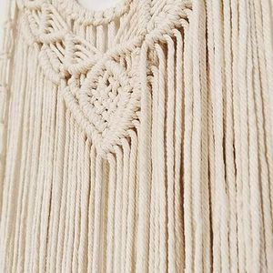 Décoration murale en macramé en coton Rayan International avec franges ondulées |   Modèle de décoration murale suspendue personnalisée Diwali fait à la main - Product Image 2