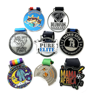 Médailles sportives personnalisées en alliage de zinc, technique de moulage, impression couleur 3D, placage or/argent/bronze pour les récompenses du marathon d'été - Product Image 1