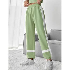 Custom Breathable Cotton Straight-Leg Sweatpants Men Women Contrast-Color Casual Pants Drawstring-Closure Adults Autumn Season - Product Image 5