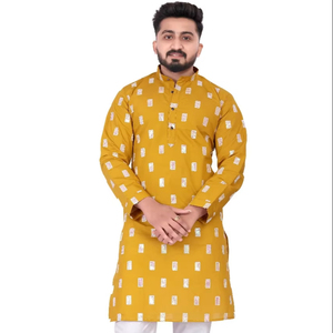 Vente en gros Vêtements ethniques pour mariage Diwali Eid Navratri Ensemble Kurta traditionnel pour hommes Ensemble Kurta mariage sur mesure pour hommes Tenue de fête - Product Image 1