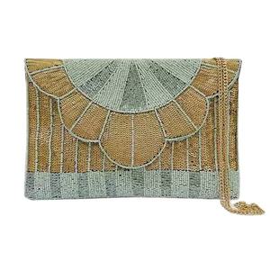 Pochette brodée à la main pour femmes, nouveau design, perle de rocaille, soirée - Product Image 4