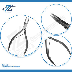 Pince à bec plat 135 mm, acier inoxydable de haute qualité, usage dentaire professionnel, poignée ergonomique manuelle, outil de précision, fabricant - Product Image 3
