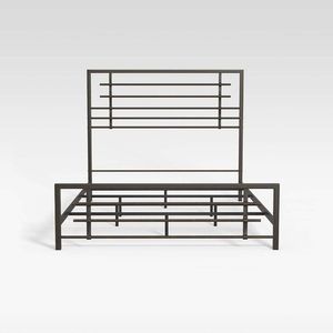 Base de Cama Moderna de Metal Negro con Cabecera y Piecera, Estructura de Acero Resistente, No Requiere Somier - Product Image 1