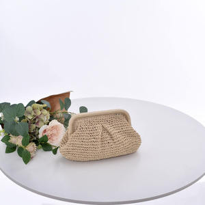 Bolso de mano para mujer de poliéster, hecho a mano con ganchillo, de cuerda de papel de paja, con cierre de gancho y cadena para hombro y bandolera, diseño Hot Cloud - Product Image 4