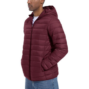 Vêtements d'extérieur d'automne et d'hiver personnalisés pour hommes, veste bouffante à col montant de couleur unie, poches à fermeture éclair, tissu fabriqué pour la cérémonie - Product Image 2