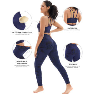 Logo personnalisé Respirant 2 Pièces Sport Yoga Gym Set pour Femmes Leggings Taille Haute et Soutien-Gorge Ajustable Grande Taille Workout Essentials - Product Image 2