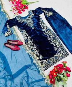 เสื้อผ้าอิสลามชาราราสำหรับผู้หญิงใส่ในสนามหญ้าแบบเย็บติดสีชมพูสำหรับงานปาร์ตี้ปากีสถานซาลวาร์คาเมซเสื้อผ้าสไตล์แอฟริกัน - Product Image 4