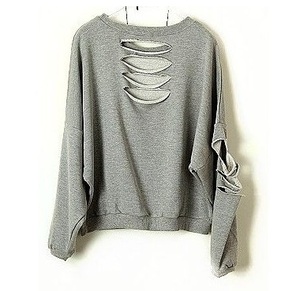 Top corto transpirable para mujer, rasgado, suelto, para entrenamiento de Yoga, grueso, de gran tamaño, sudadera con hombros caídos, ropa de otoño e invierno - Product Image 2