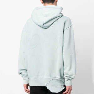 Sudaderas con capucha de alta calidad para hombre, estilo urbano, al por mayor, básicas, con lavado ácido, extragrandes, transpirables. - Product Image 3