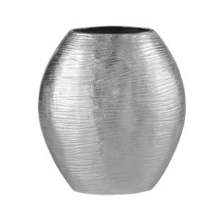 Recién llegado, florero decorativo de aluminio para el hogar, maceta de estilo clásico con acabado plateado para centro de mesa decorativo - Product Image 1