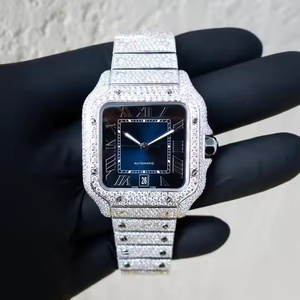 Luxury Vintage <b>Mechanical</b> Stainless Steel Band Square Case Mixed <b>Scale</b> Display Dial Window Glass Unisex Hip-Hop Daily Luxe Iced - Product Image 6
