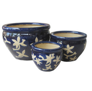 wholesale products indoor ceramic flower pots & planters <b>sets</b> for home & garden supplies <b>pottery</b> pots for plants made in Vietnam - Product Image 1