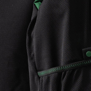 Blouson bomber noir à capuche pour homme, coupe-vent, fermeture éclair, décontracté, pour l'automne, coupe classique, extérieur en polyester, couleur unie - Product Image 6
