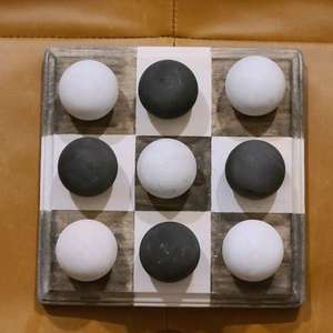 Premium Marble And Wood Tic Tac Toe <b>Game</b> Set Handcrafted Elegant Tabletop Family Fun Interactive Skill Entertainment - Product Image 3