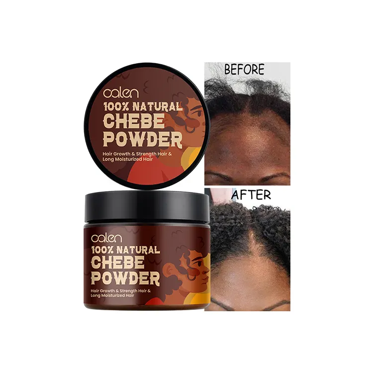 Luxtume produk perawatan rambut, disesuaikan stimulasi bubuk pertumbuhan rambut 100% bubuk Chebe alami untuk rambut