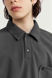 เสื้อยืดโปโลสีทึบเสื้อเจอร์ซีย์ลายพิทเสื้อยืดแนววินเทจแบบเปิดเป็นทางการออกแบบได้ตามต้องการ - Product Image 2