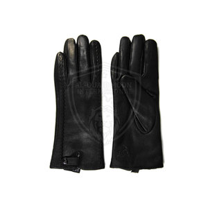 Guantes de cuero de vaca con ajuste seguro y forro polar cálido en el interior Guantes de cuero suave con acabado limpio para el invierno - Product Image 4