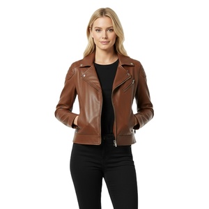 Chaqueta de Motociclista de Cuero Marrón para Mujer, Pedido al por Mayor - Logotipo y Talla Personalizados - Fabricante de Equipamiento de Motociclismo al por Mayor - Calidad Premium - Product Image 1