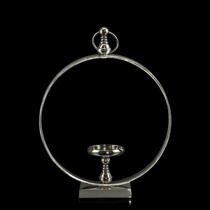 Bougeoir en cristal plaqué argent en forme d'anneau pour la décoration de fête et de vacances de mariage à la maison-Noël Pâques Saint-Valentin - Product Image 1