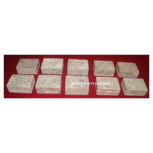 Boîtes à bijoux en pierre de silex naturelle, formes rectangulaires, motifs variés, nouvelle collection, fabrication de qualité supérieure, boîte cadeau en pierre - Product Image 1