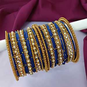 Fabricante de joyería india, pulsera de hilo de seda, conjunto de brazaletes, pulsera de cristal, conjunto de brazaletes para mujer, Nueva joyería de declaración de moda - Product Image 6