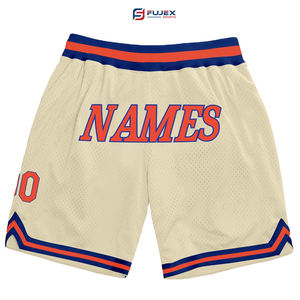 Short de survêtement personnalisé vintage 100% polyester pour hommes Short de gym en maille solide Broderie en mousse Impression bouffante Cordon de serrage Fitness Running - Product Image 4