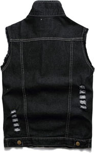 Breathable 2025 Sleeveless <b>Denim</b> Jacket <b>For</b> <b>Men</b> Halloween Cosplay <b>Denim</b> <b>Vest</b> Jacket Slim Fit Vintage Casual Ripped Jean <b>Vest</b> - Product Image 2