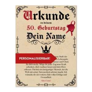 ใบรับรองวันเกิดแบบโบราณ วินเทจ ขนาด 30x40 ซม. สไตล์กระดาษหนังแกะ พร้อมชื่อและอายุตามต้องการ - ชุดของขวัญส่วนตัวที่สมบูรณ์แบบ - Product Image 2