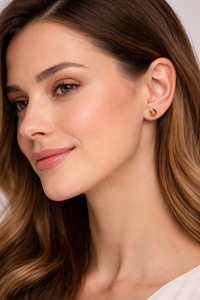 Clous en or 14 carats massif, bijoux fins avec citrine naturelle, cadeau personnalisé certifié GIA pour mère, commande en gros directe - Product Image 3