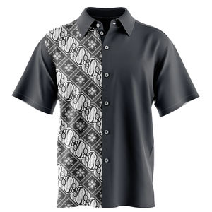 Polo manga corta estampado patrón pesca talla grande poliéster algodón ODM suministro - Product Image 4