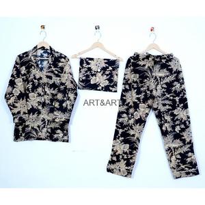 Conjuntos acogedor de pijama de algodón 100% para mujer, transpirable, ligero, para relajarse y descansar, ropa de dormir de talla grande para mujer - Product Image 1