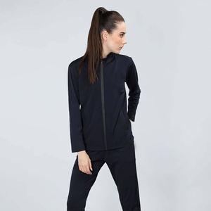Femmes hiver solide élégant pleine fermeture éclair survêtement respirant léger deux pièces vêtements actifs Gym extérieur utilisation décontractée veste - Product Image 2