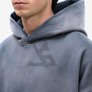 Sudadera con Capucha Unisex, Lavado Ácido, Diseño Desgastado y Decolorado por el Sol, Logotipo Personalizado Bordado, Térmica, 100% Algodón, Invierno, Alta Calidad - Product Image 4