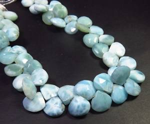 Larimar natural al por mayor facetado corte corazón forma azul 9-9,5mm cuentas 8 "hebra para la fabricación de joyas - Product Image 2