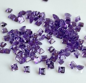 Amatista Natural de 6 mm, Corte Cuadrado Facetado - Amatista Morada Suelta, Corte Cuadrado, Calidad Superior - Product Image 1