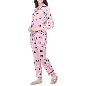 Nueva Pijama Dulce de Verano para Mujer, Venta al por Mayor, Ropa de Dormir de Satén, Traje Personalizado Informal de Manga Larga para Primavera y Otoño - Product Image 6