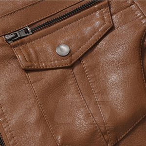 New Arrival Men's High Quality Custom Design Winter Leather <b>Jacket</b> Best Stand Collar <b>Canvas</b> <b>Jacket</b> for High Street Fashion - Product Image 4